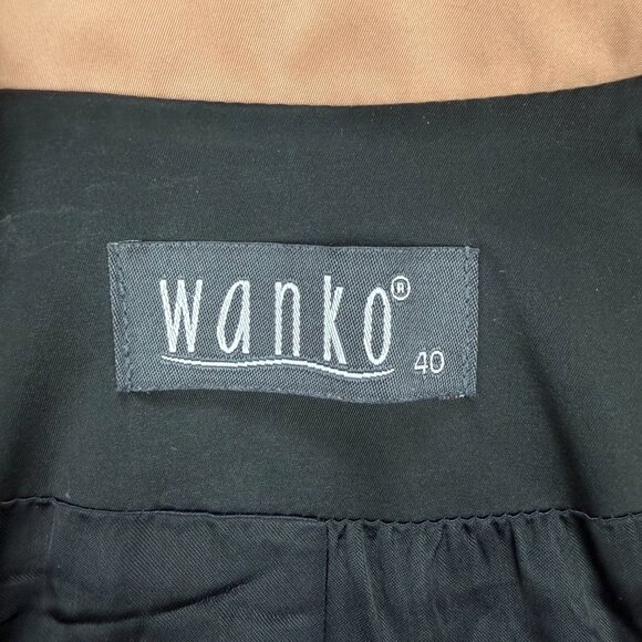 Wanko Jacket Womens EU 40 Black Trench Coat Double Breasted Belted Rain Vintage - Picture 4 of 9